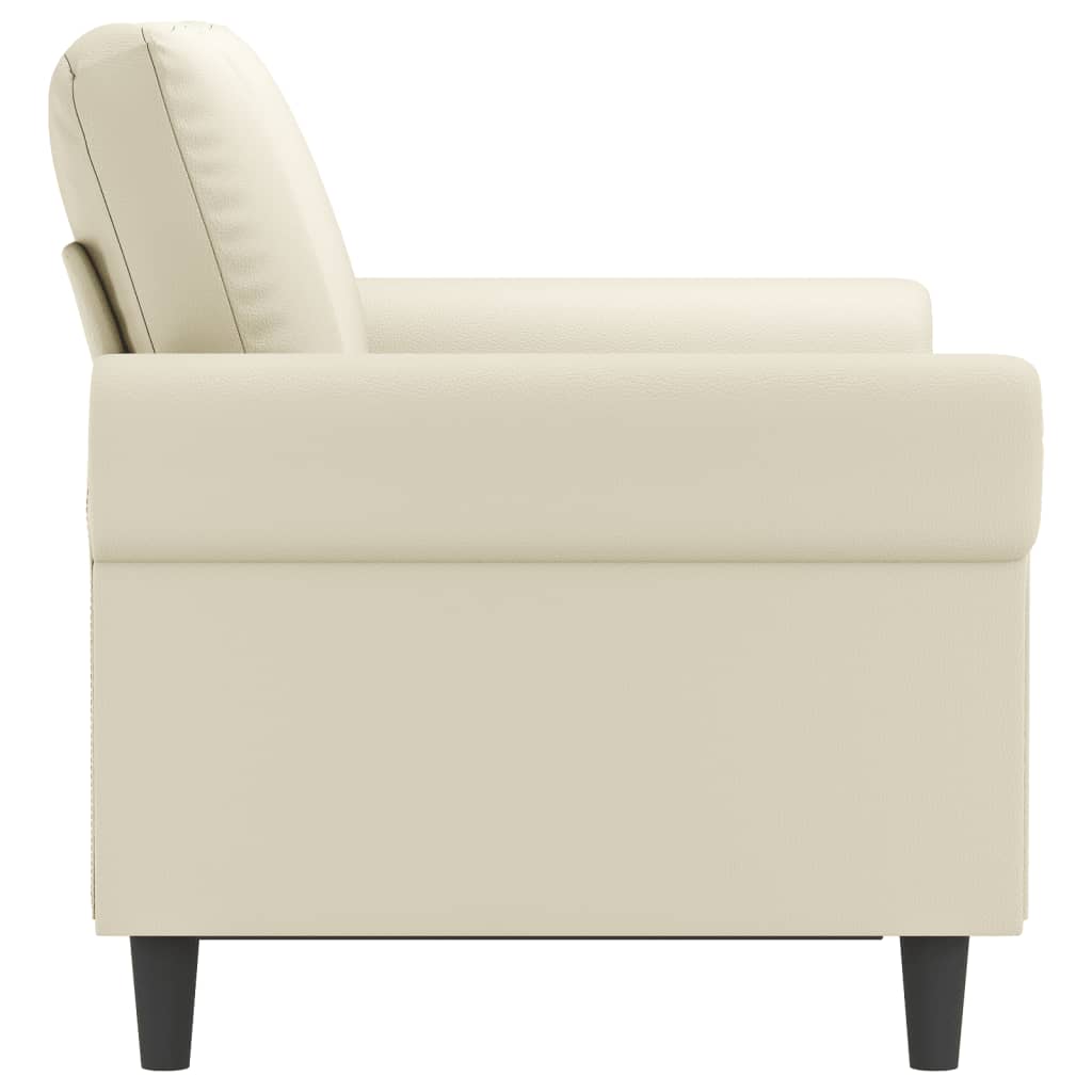 2-Seater Sofa Cream 120 cm Faux Leather